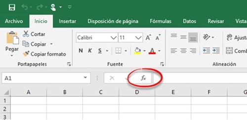 Botón Función en Excel